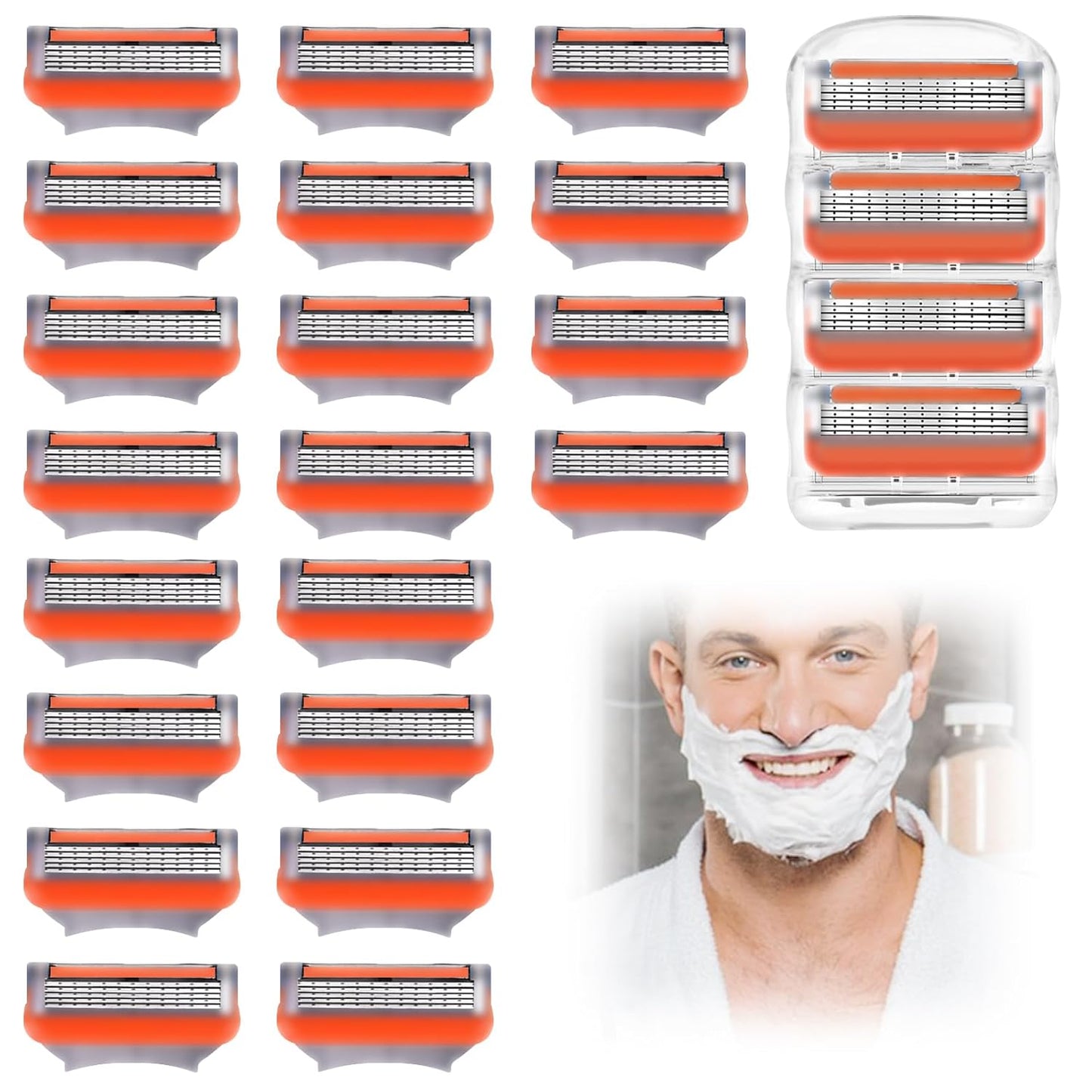 24Pcs Fusion 5 Razor Blades Refills for Smooth Shaving