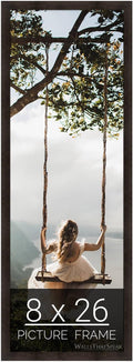 wallsthatspeak 8x26 Espresso Brown Picture Frame for Posters - Slim