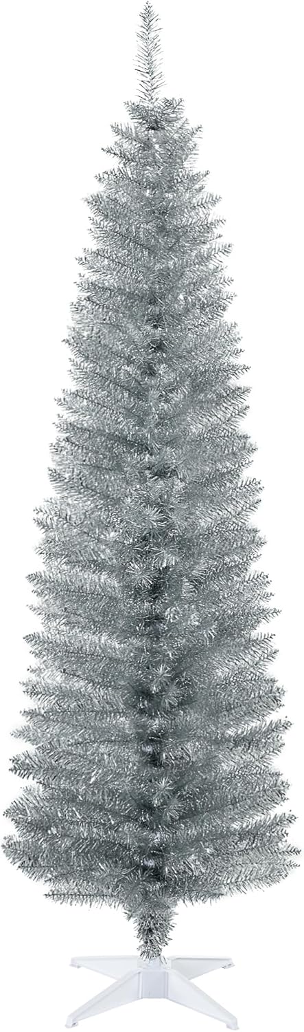HOMCOM 6ft Artificial Pencil Christmas Tree for Festive Decor