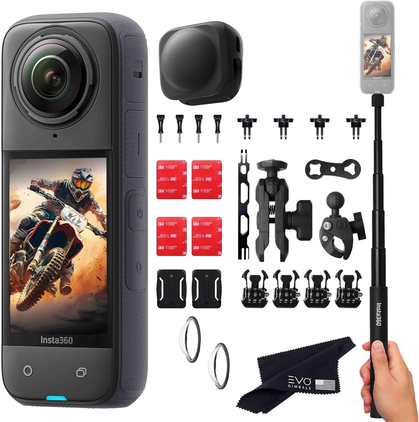Insta360 X4 Motorcycle Bundle - 8K Waterproof 360 Action Camera