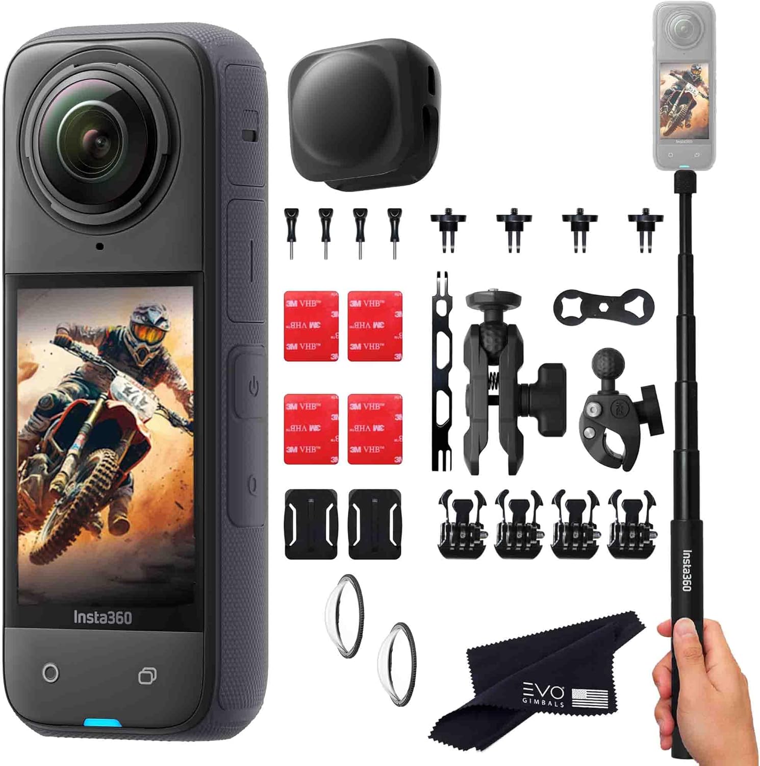 Insta360 X4 Motorcycle Bundle - 8K Waterproof 360 Action Camera