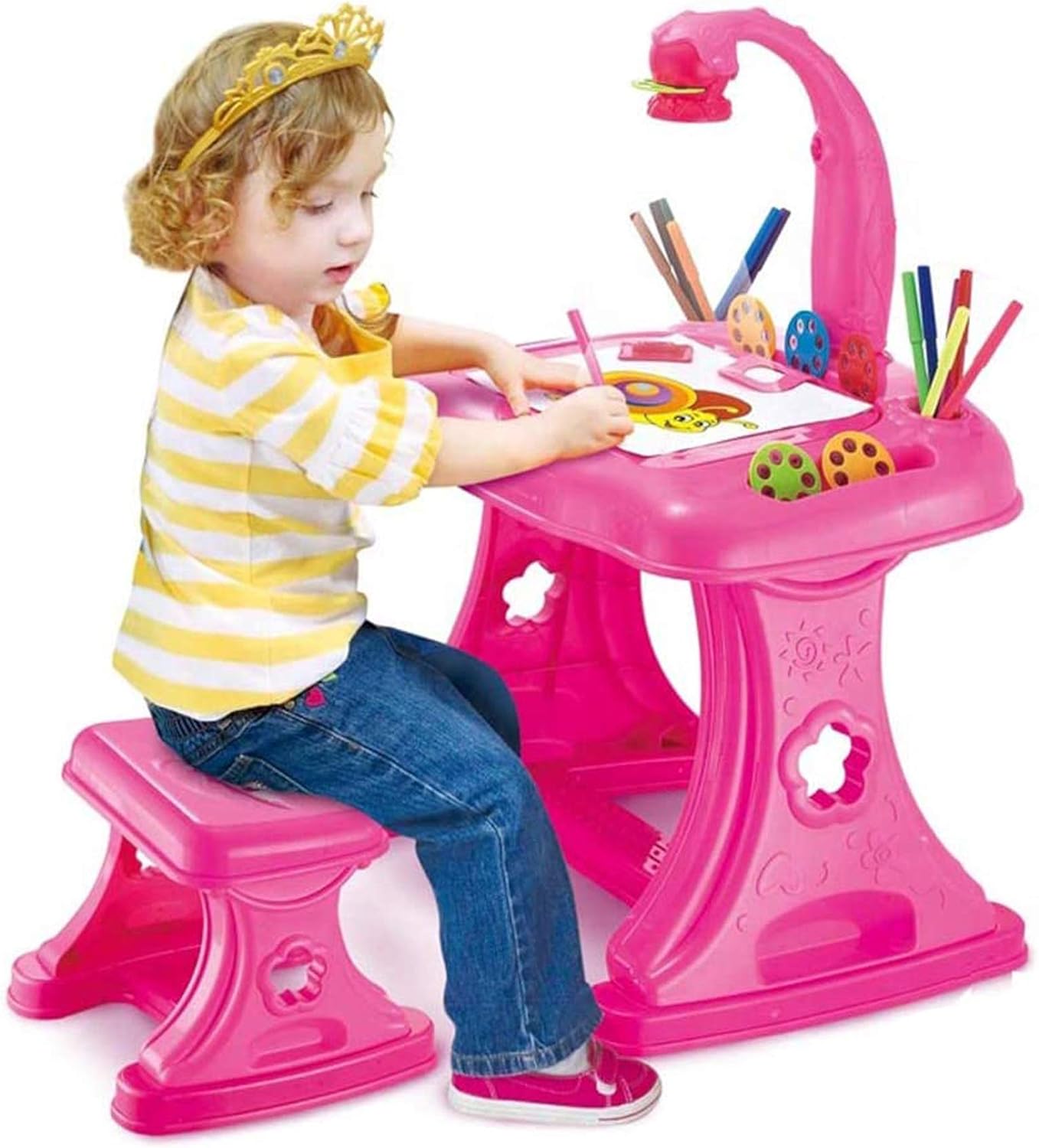 Interactive 4-in-1 Kids Learning Table - Pink