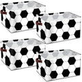 Soccer Ball Storage Baskets 4-Pack - Collapsible Fabric Organizers