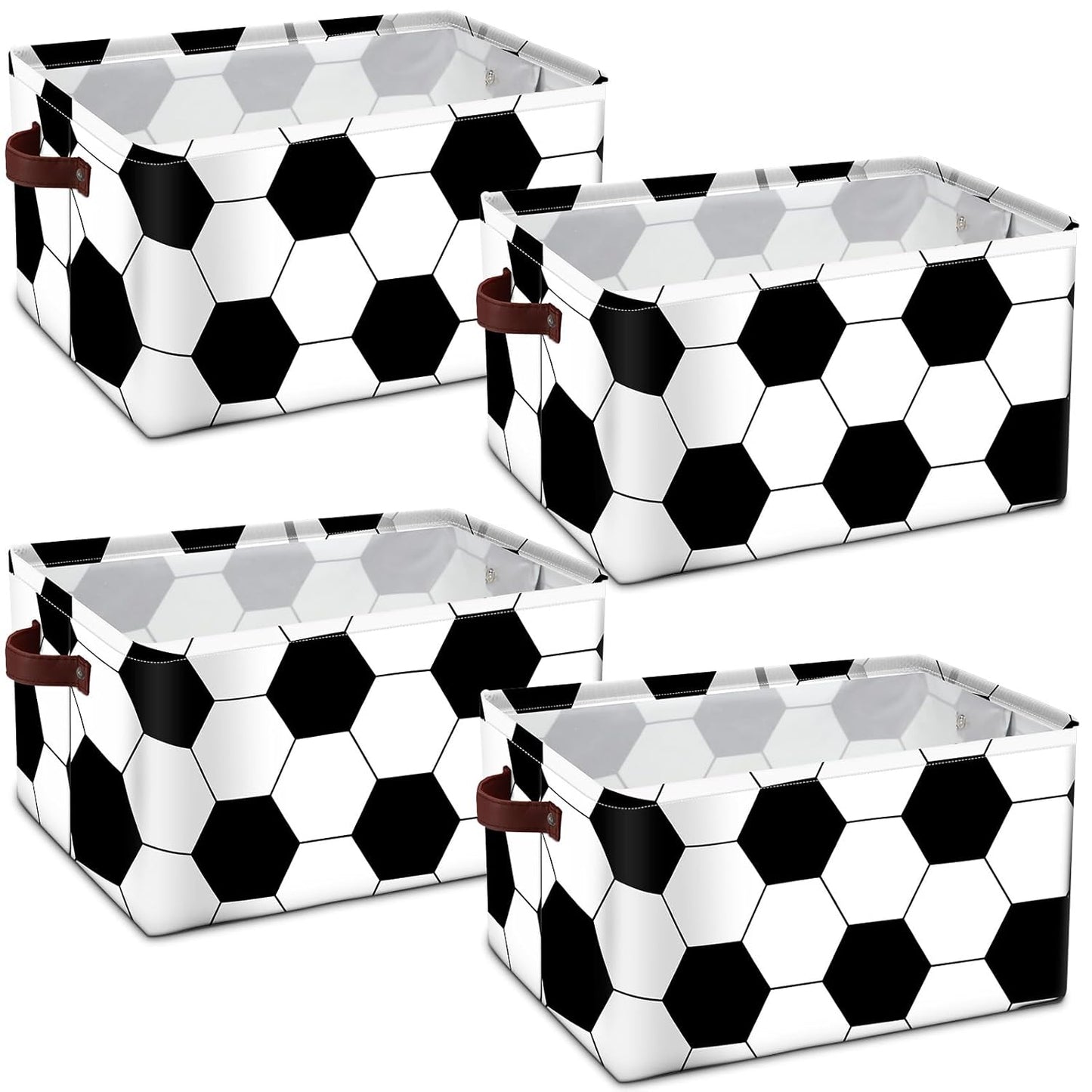 Bokon 4 Pcs Soccer Ball Storage Baskets for Kids' Rooms