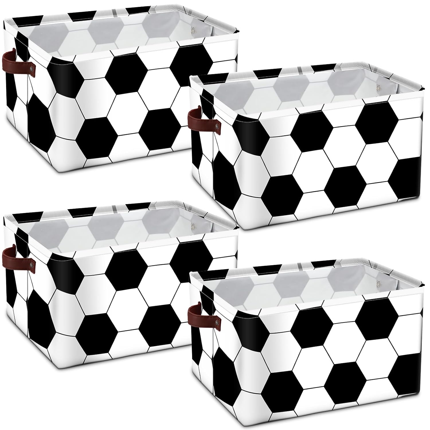 Bokon 4 Pcs Soccer Ball Storage Baskets for Kids' Rooms