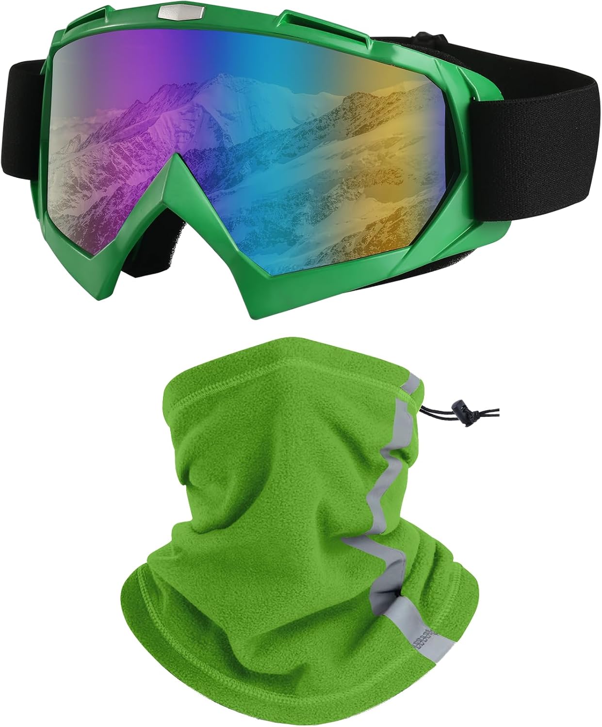 LJDJ Ski Goggles Set - Reflective Face Cover Included!
