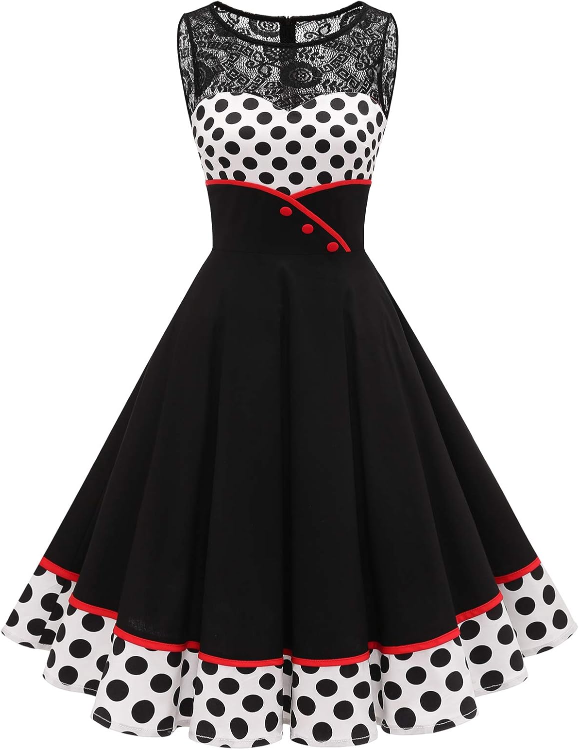 Bbonlinedress Women's 50s Vintage Floral Lace Retro Dress Review