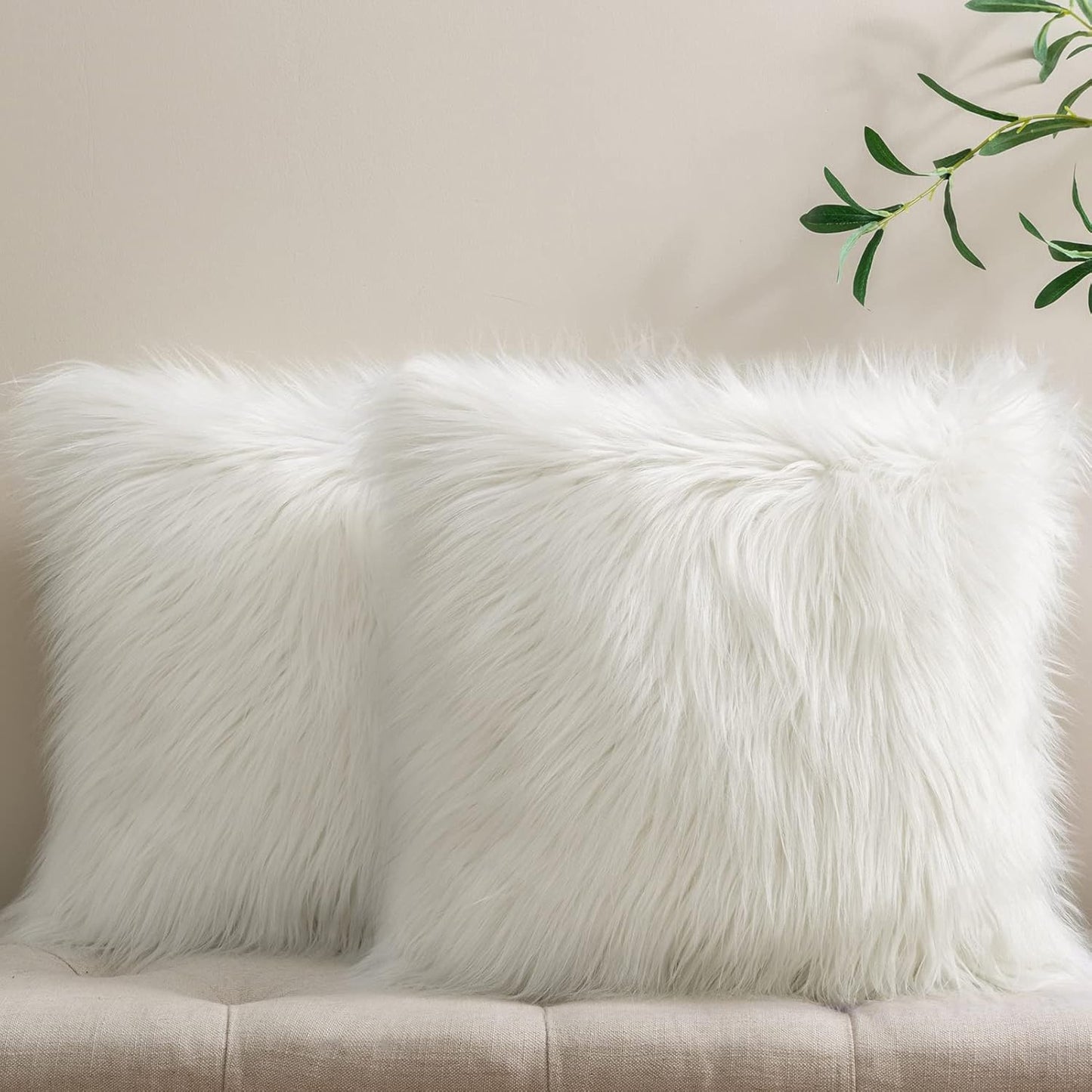 Faux Fur Striped Throw Pillow Covers for Luxurious Home Decor