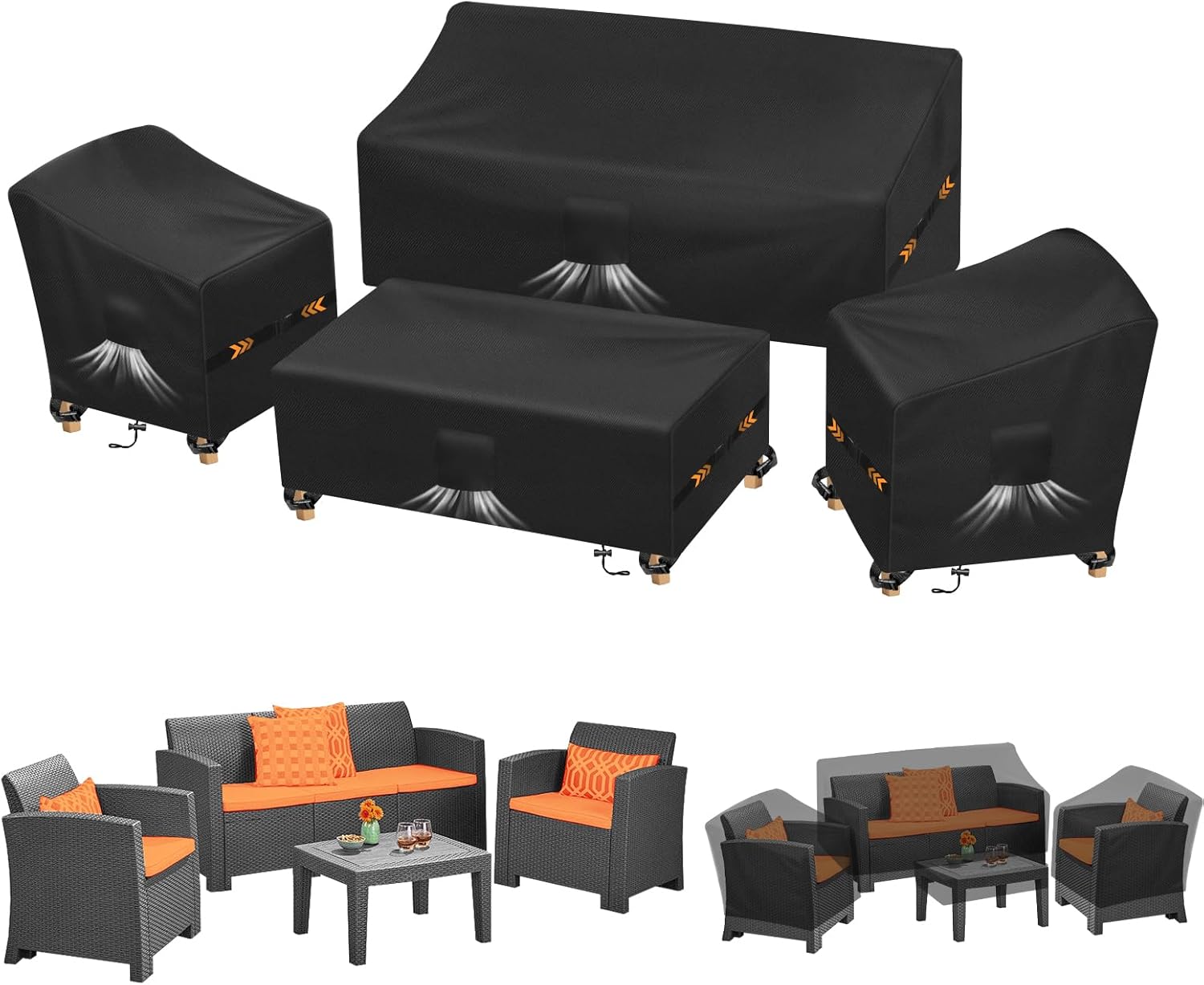 Kovshuiwe Waterproof Patio Furniture Covers for All Seasons