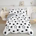 Axolotl Kids Twin Bedding Comforter Set - Cute Black & White Stars