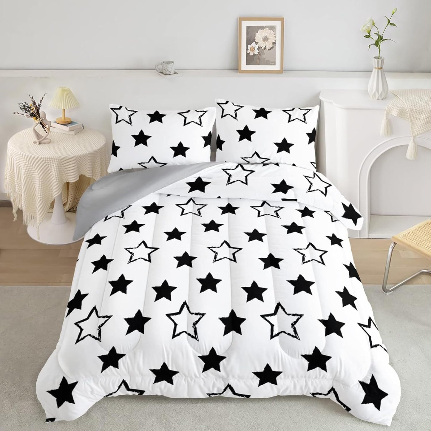 Axolotl Kids Twin Bedding Comforter Set with Cute Star Design