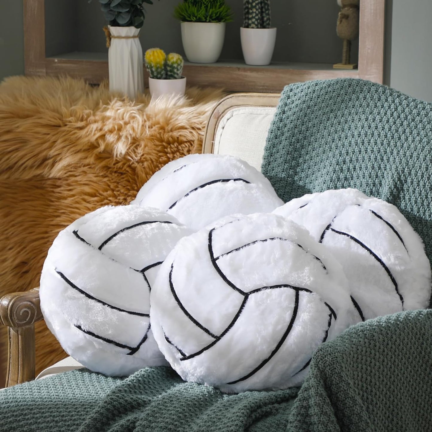 Gerrii Volleyball Plush Pillow Set for Sports Lovers' Decor