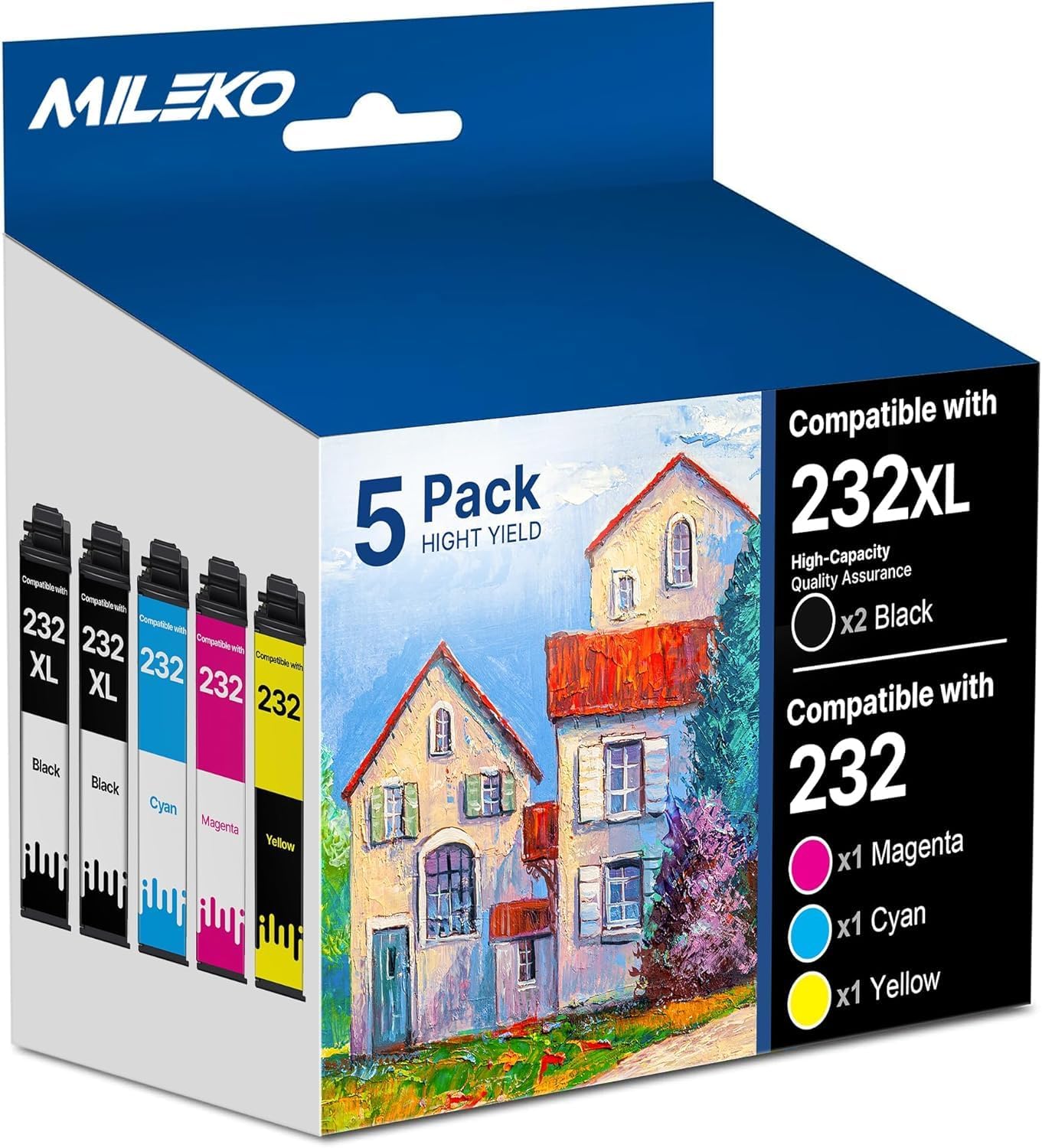 232XL Ink Cartridges Combo Pack for Epson Printers - 5 Pack
