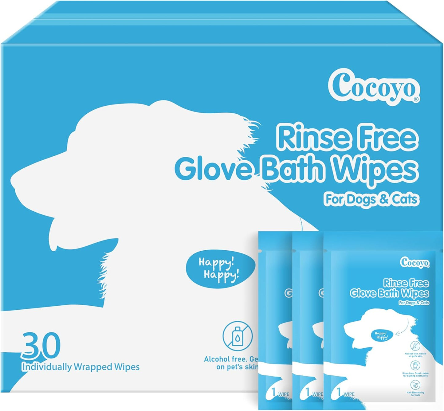 COCOYO Disposable Grooming Gloves I Deodorize & Refresh Fur I Pine Scent