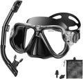 Snorkeling Gear for Adults Kids Dry Snorkel Set - Anti-Leak Panoramic