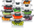 Glass Meal Prep Containers Set 24 Pieces - Stackable Airtight