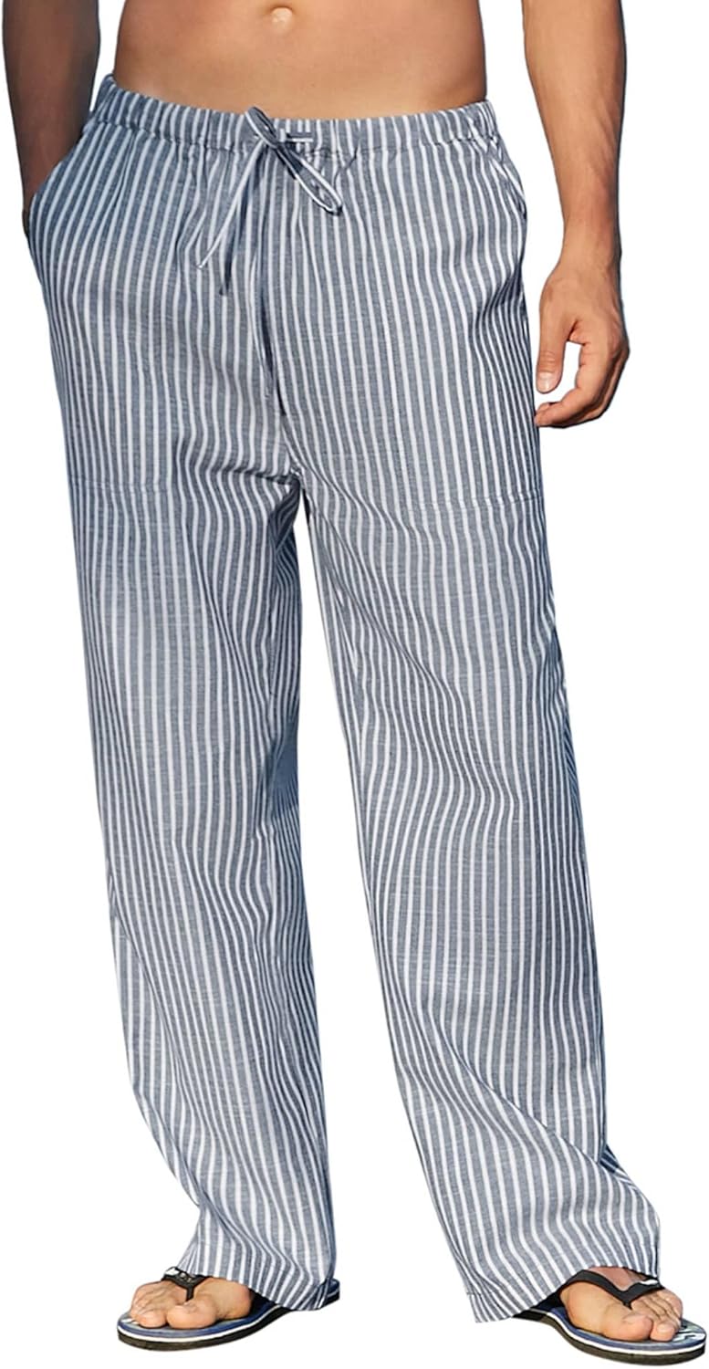 COOFANDY Mens Casual Linen Pants for Summer Beach and Yoga