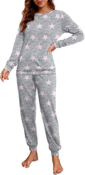 PrinStory Womens Pajama Set Long Sleeve Sleepwear - Soft Pocketed PJs
