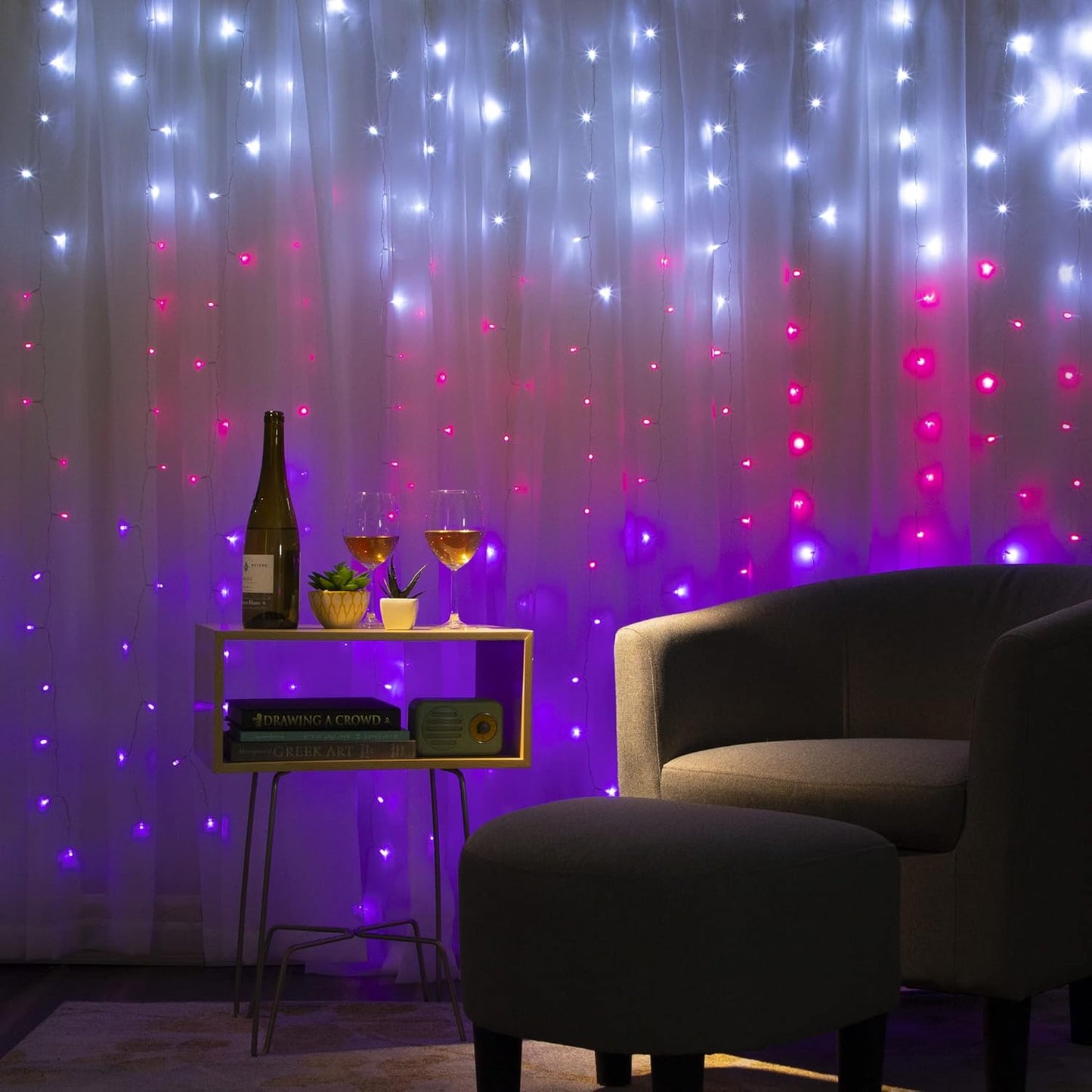 Light Up Your Space: Pink Ombre LED Curtain Lights