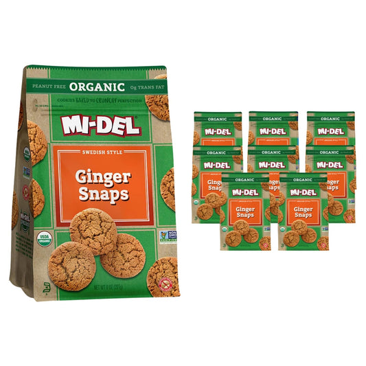 Mi-Del Ginger Snaps Organic Crunchy Ginger Cookies Delight