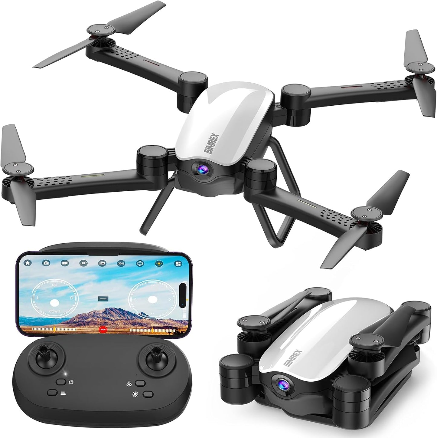 SIMREX X900 Drone: 1080P Camera, Altitude Hold, Foldable FPV, 3D Flips