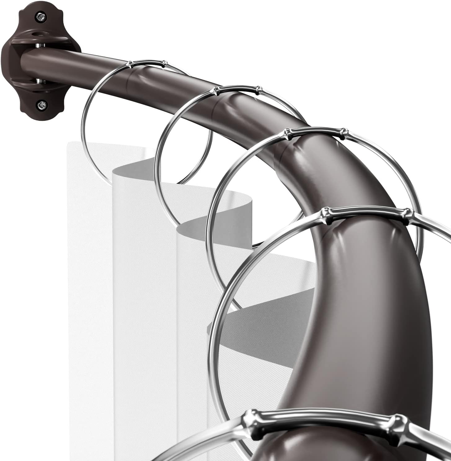 Curved Shower Curtain Rod for Extra Space and Easy Installation