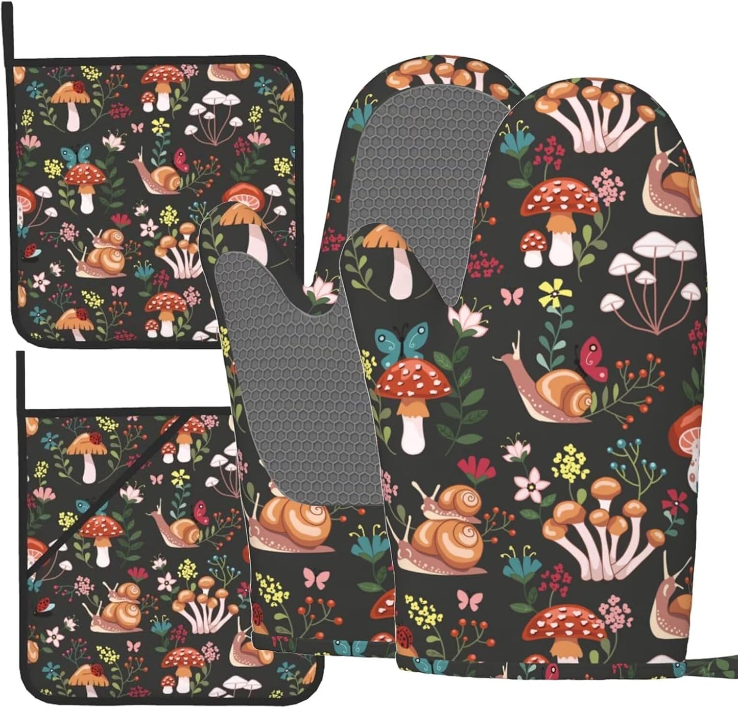 Wild Theme Heat-Resistant Oven Mitts Set