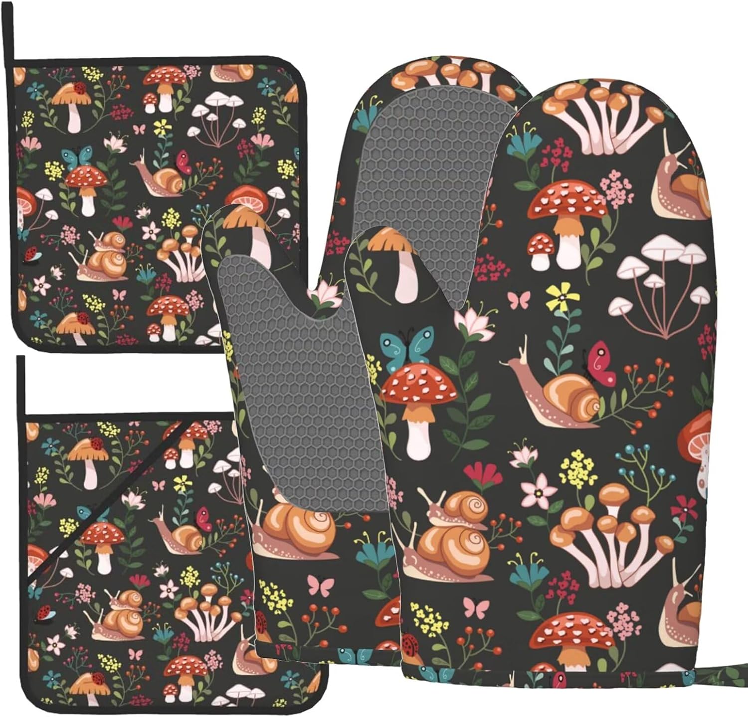Wild Theme Heat-Resistant Oven Mitts Set
