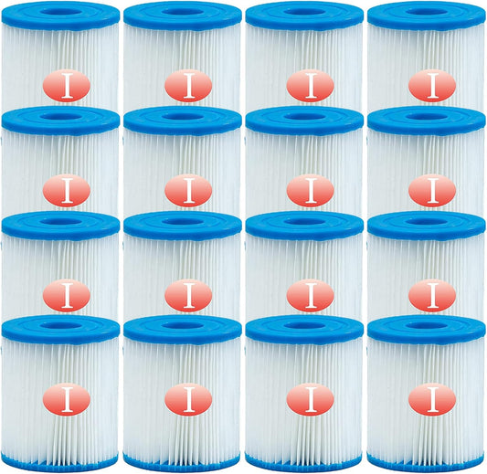 Type I Filter Cartridge for Pools - 16 Pcs Replacement Filters