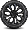 LYDS Spyder BGM 16in Black & Gunmetal Gray Hubcap Set - Durable Fit