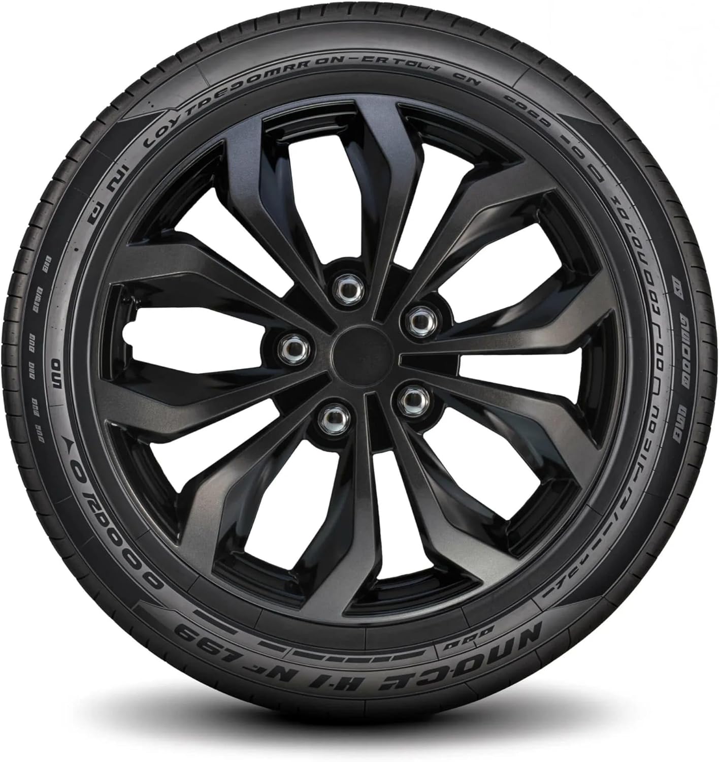 LYDS Spyder BGM Black & Gunmetal Gray 16 inch Hubcap Set