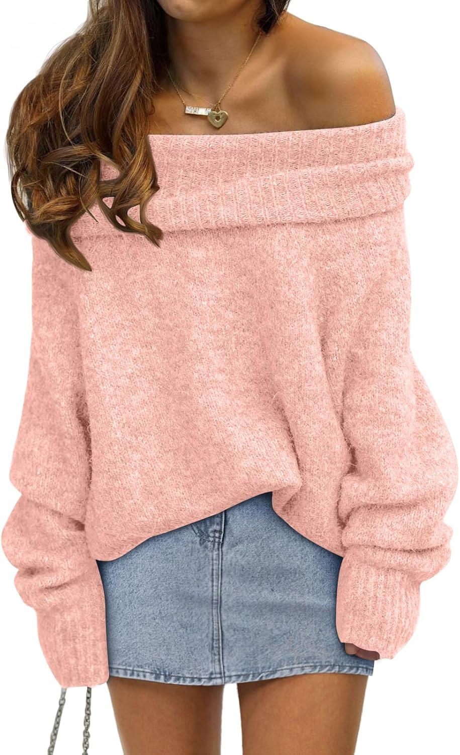 LILLUSORY Womens Off The Shoulder Sweater for Stylish Comfort