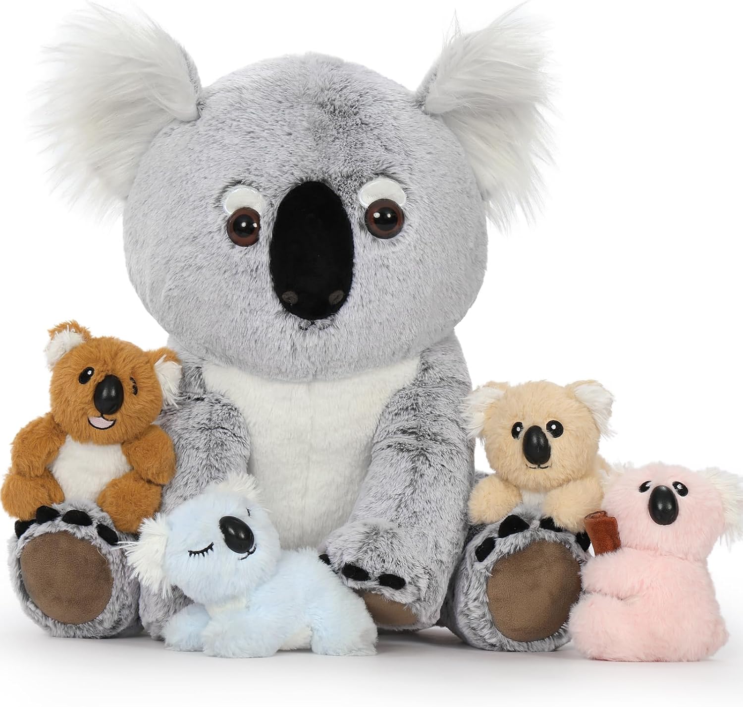 Koala Bear Stuffed Animal with 4 Adorable Babies Plushies