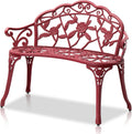 VINGLI 38.5 in Patio Metal Rose Bench - Classic Outdoor Seating