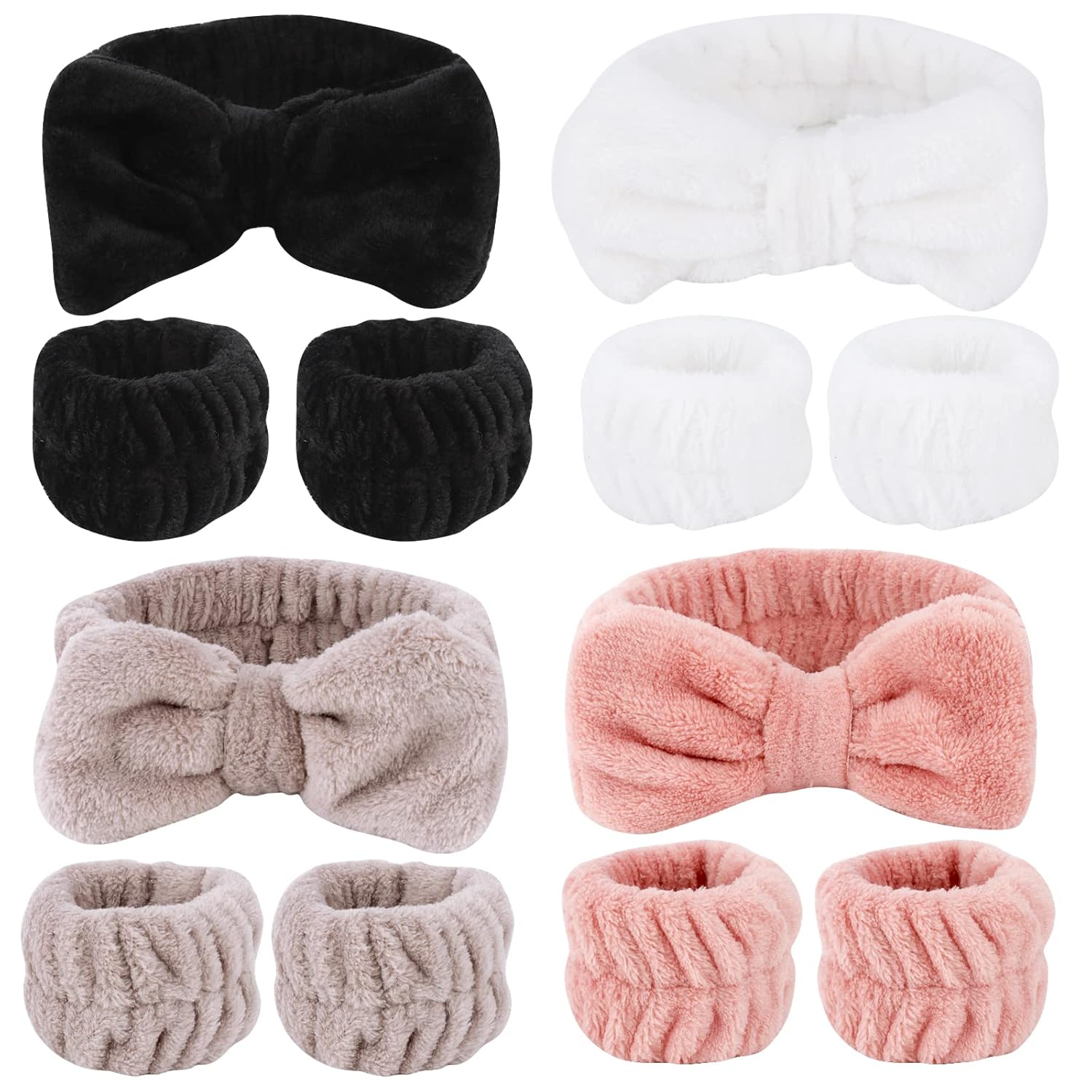Cute Spa Headband & Wrist Towels Set, Tihebax