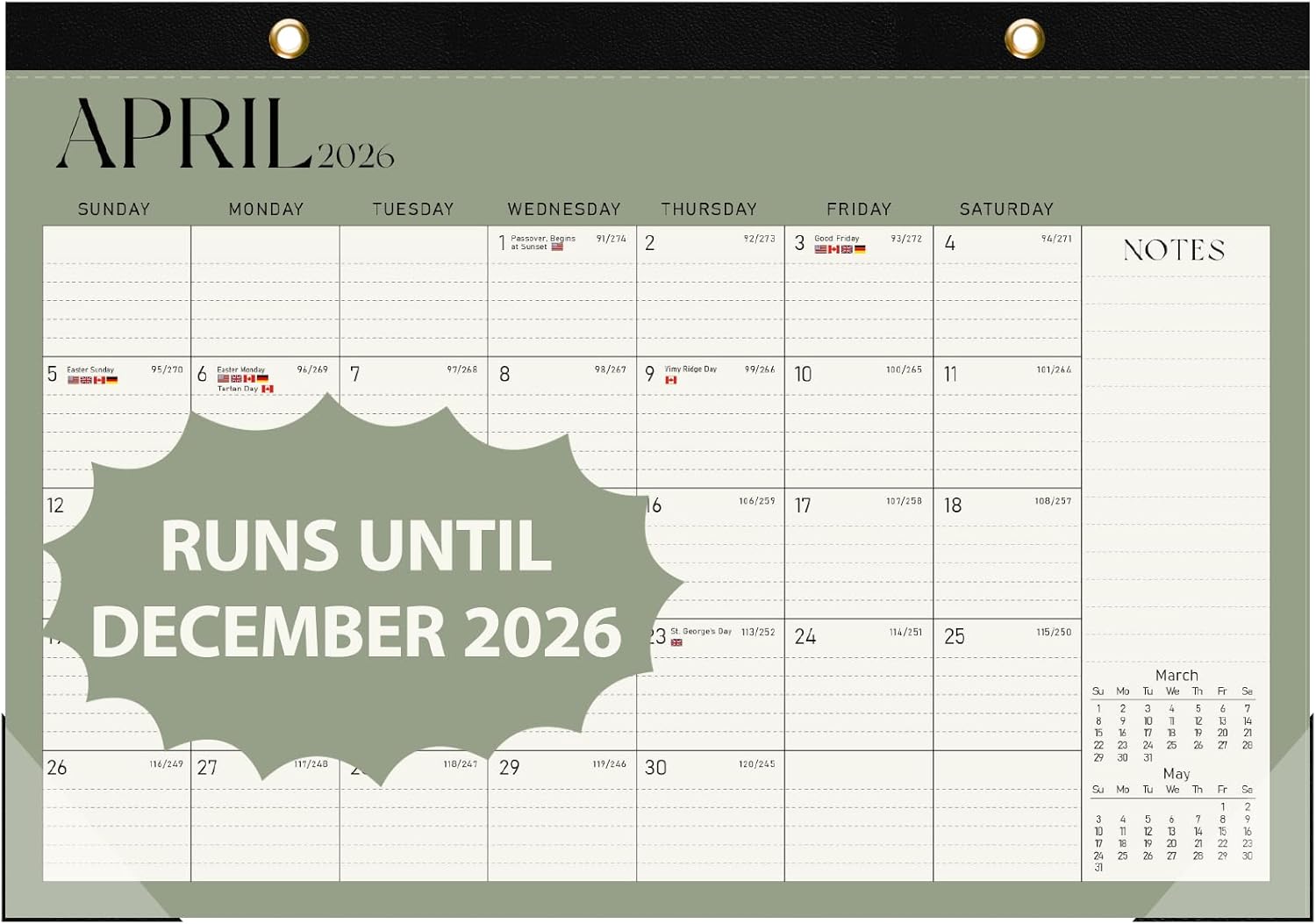 VALOME Large Desk Calendar 2025-2026 - Plan & Organize Effortlessly!