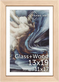 Frame Amo 13x19 Solid Wood Poster Frame Natural with White Mat