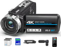 4K Camcorder Video Camera Ultra HD 80MP 18X Digital Zoom - Vlogging