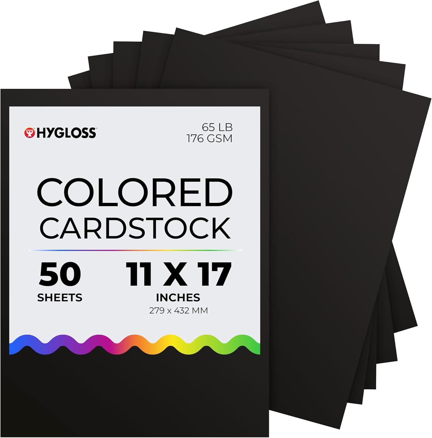 Hygloss Black Cardstock - Premium Quality 11x17-Inch Sheets
