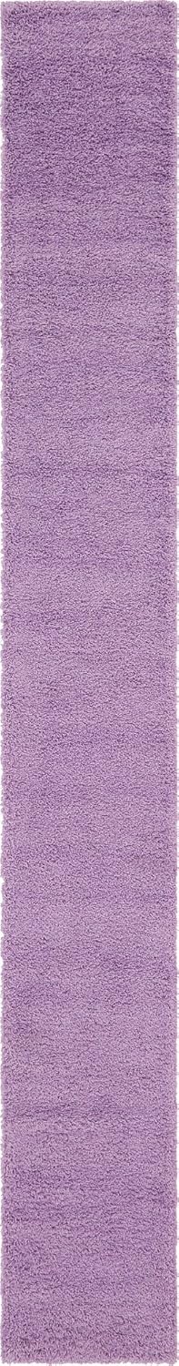 Unique Loom Solid Shag Collection Area Rug Runner in Lilac