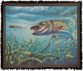 LOGOVISION JQ Licensing Provoked Musky Fishing Woven Throw Blanket