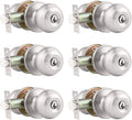 Probrico Satin Nickel Round Entry Door Knobs Keyed Alike - Secure