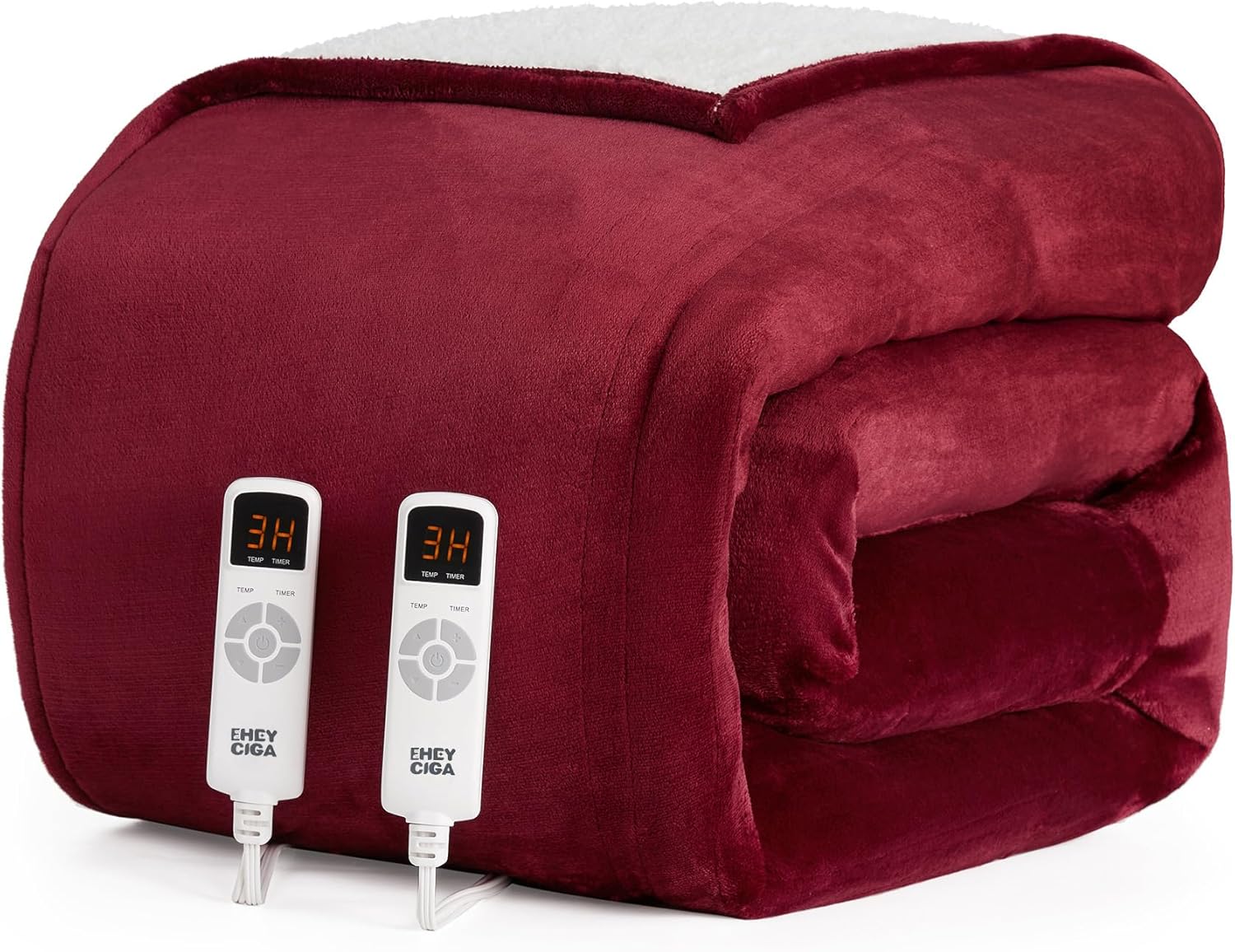EHEYCIGA Heated Blanket King Size with 9 Heating Levels
