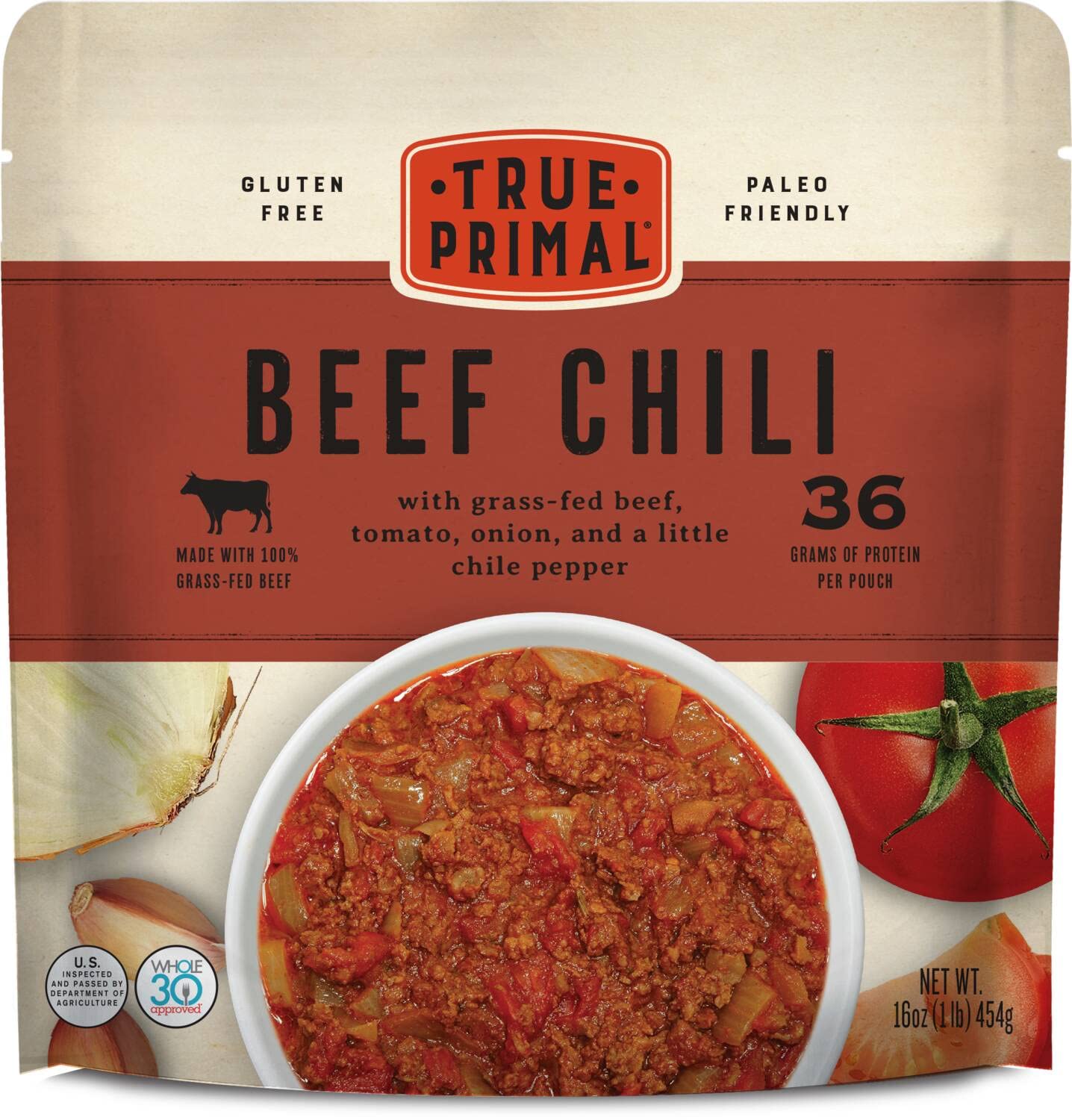 True Primal Beef Chili 8-pack: Gluten Free, Ready to Eat Meal