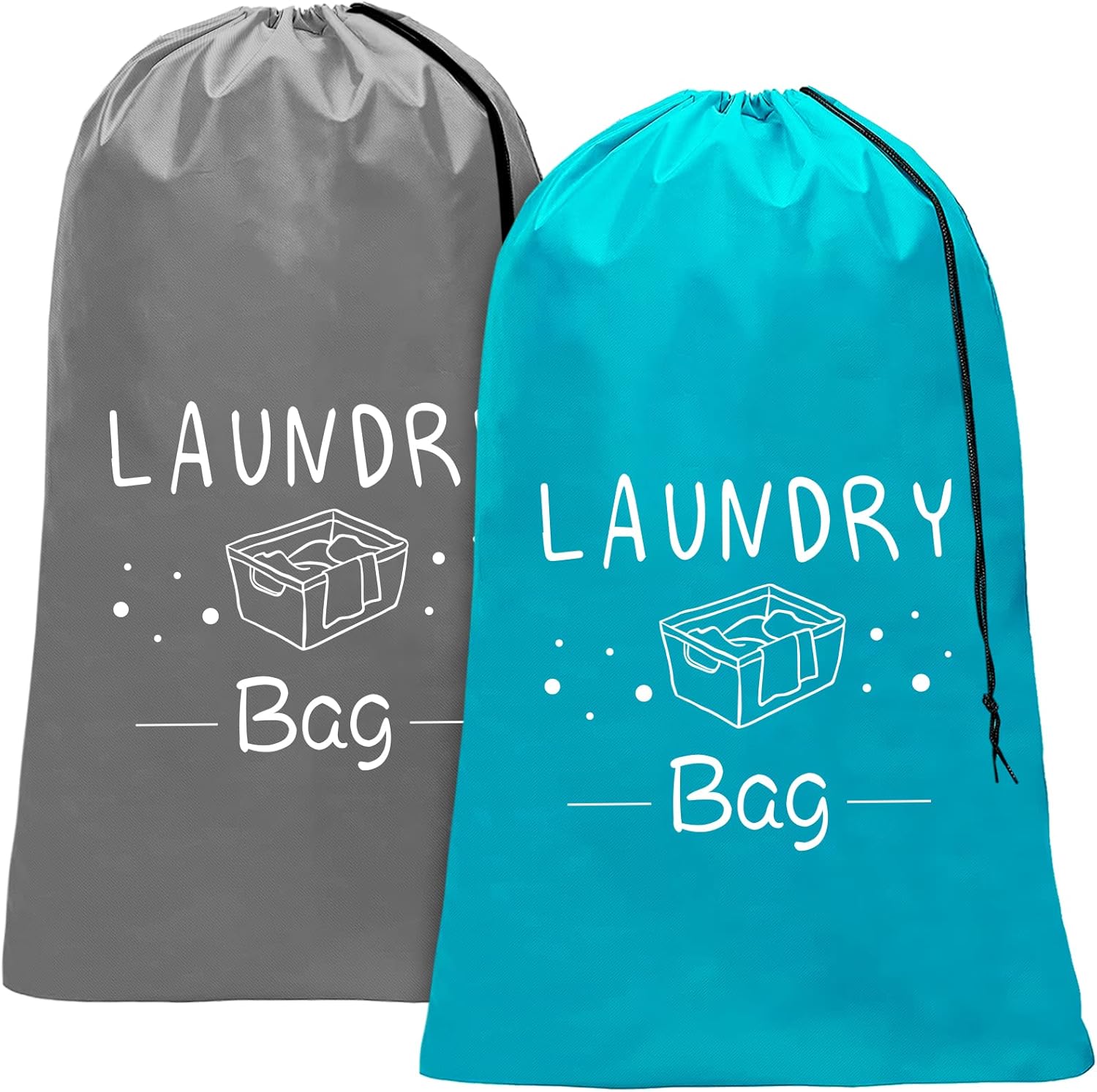 Sylfairy 2 Pack XL Travel Laundry Bags - Keep Dirty Clothes Organized!