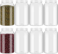 1 Gallon Clear Plastic Jars 8 Pack - Large Airtight Storage for Pantry