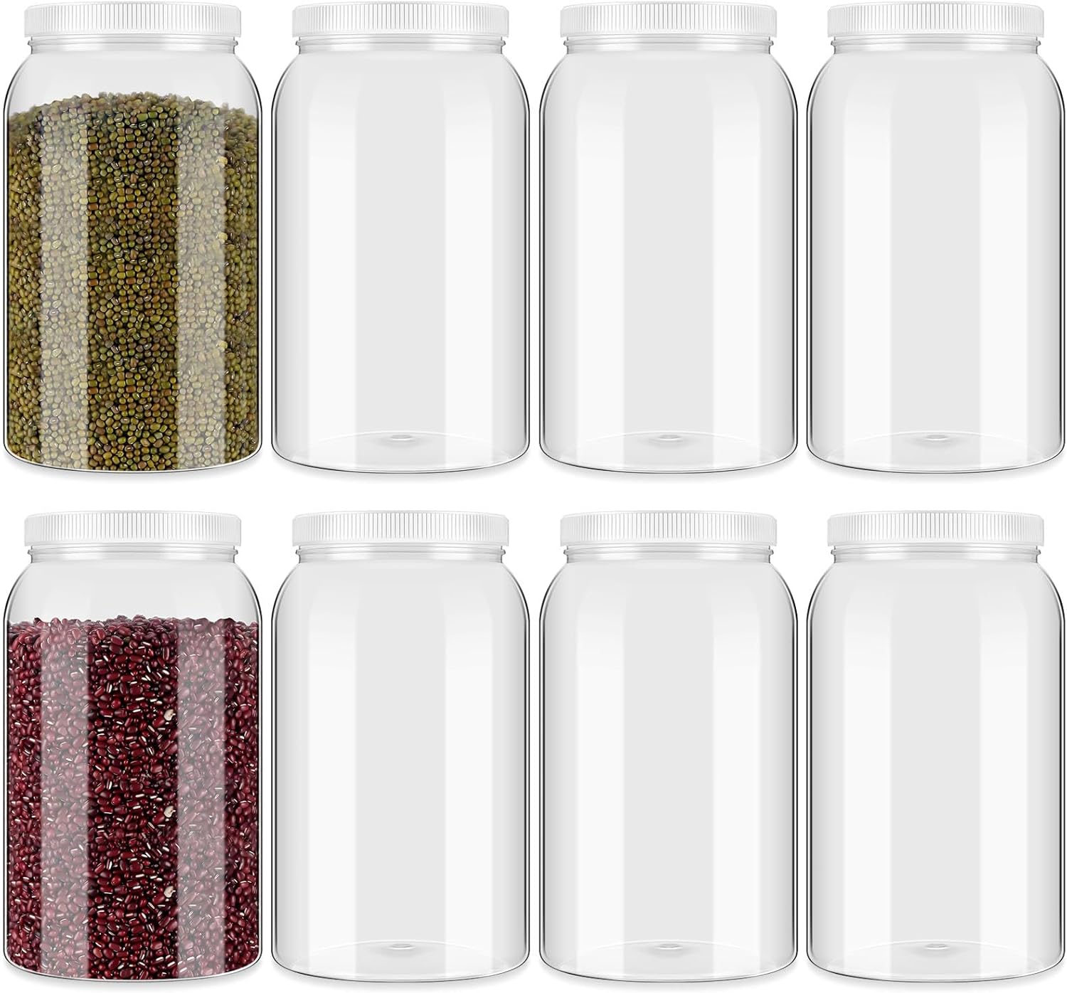 1 Gallon Clear Plastic Jars with Lids for Home Organization