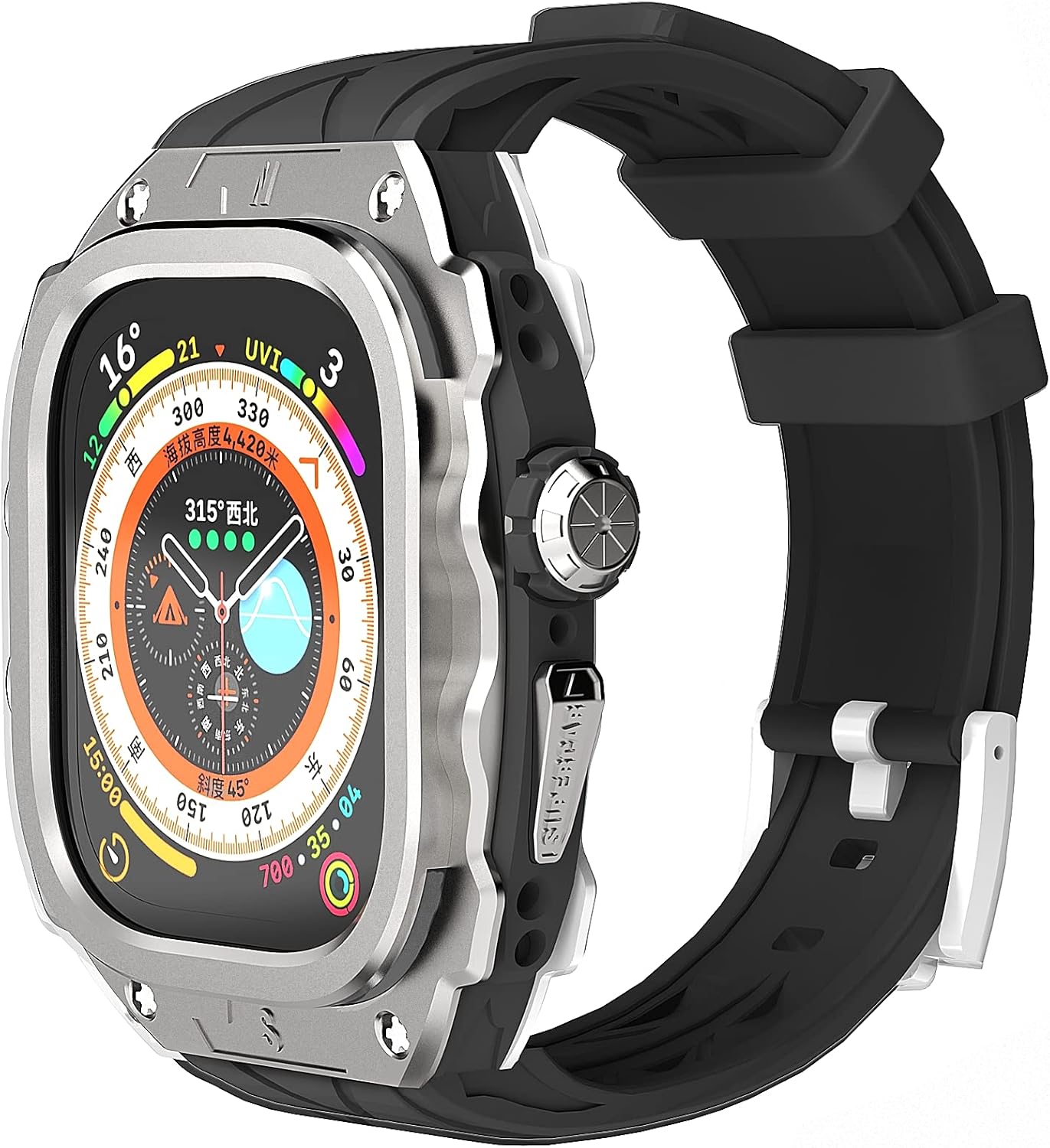 Luxury Metal Case for Apple Watch Ultra 49mm with Rugged Cover