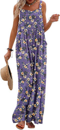 Women's Boho Floral Summer Overalls - 100% Cotton Wide Leg