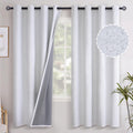 Greyish White Linen Blackout Curtains 72 in - Thermal Room Darkening